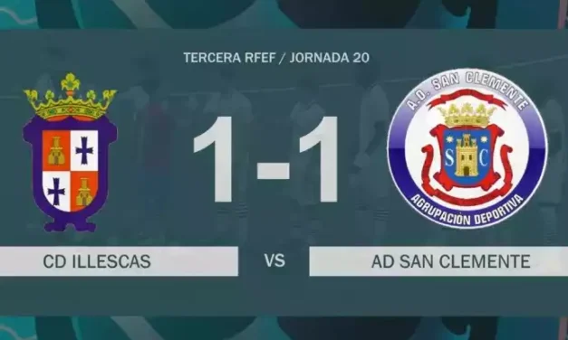 CD Illescas y AD San Clemente empatan a uno. Crónica y resumen en video