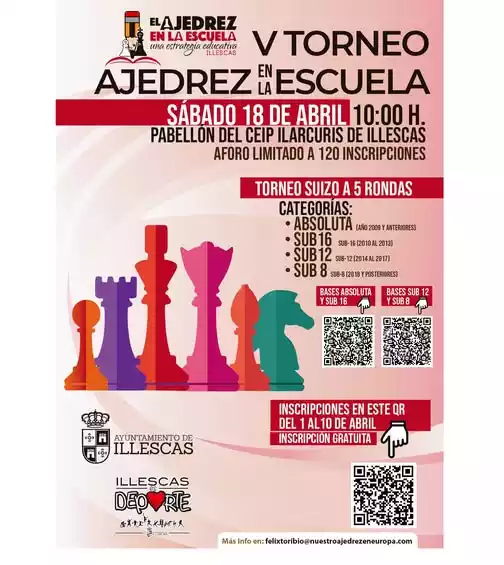 V torneo ajedrez en la escuela Illescas 2026