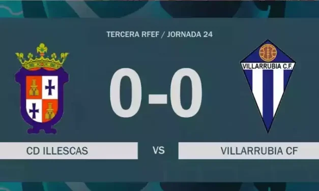 El CD Illescas empata con el Villarrubia en el Municipal. Resumen en video y crónica
