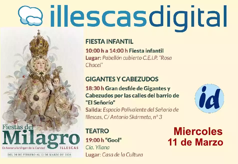 fiestas del Milagro Illescas 2026. Miércoles 11
