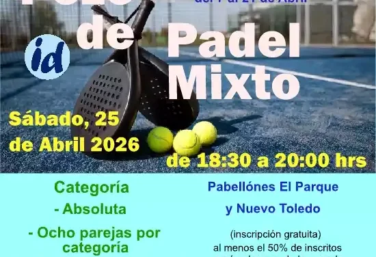 Abierta la inscripción para el pozo de pádel mixto del día 25 de Abril